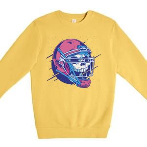 Skull Football Player Premium Crewneck Sweatshirt