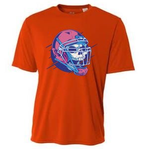 Skull Football Player Cooling Performance Crew T-Shirt