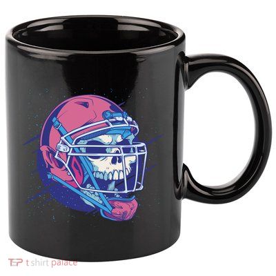 Skull Football Player 11oz C Handle Ceramic Mug