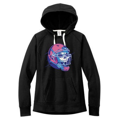 Skull Football Player Women's Fleece Hoodie