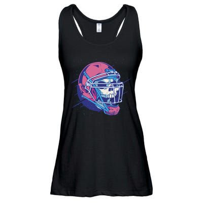 Skull Football Player Ladies Essential Flowy Tank