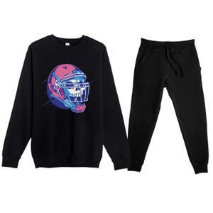 Skull Football Player Premium Crewneck Sweatsuit Set