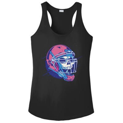 Skull Football Player Ladies PosiCharge Competitor Racerback Tank