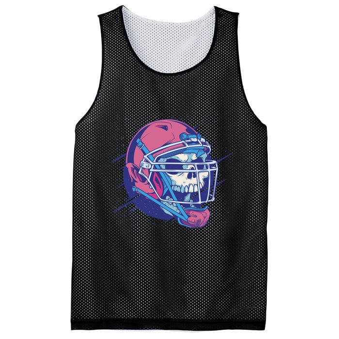 Skull Football Player Mesh Reversible Basketball Jersey Tank