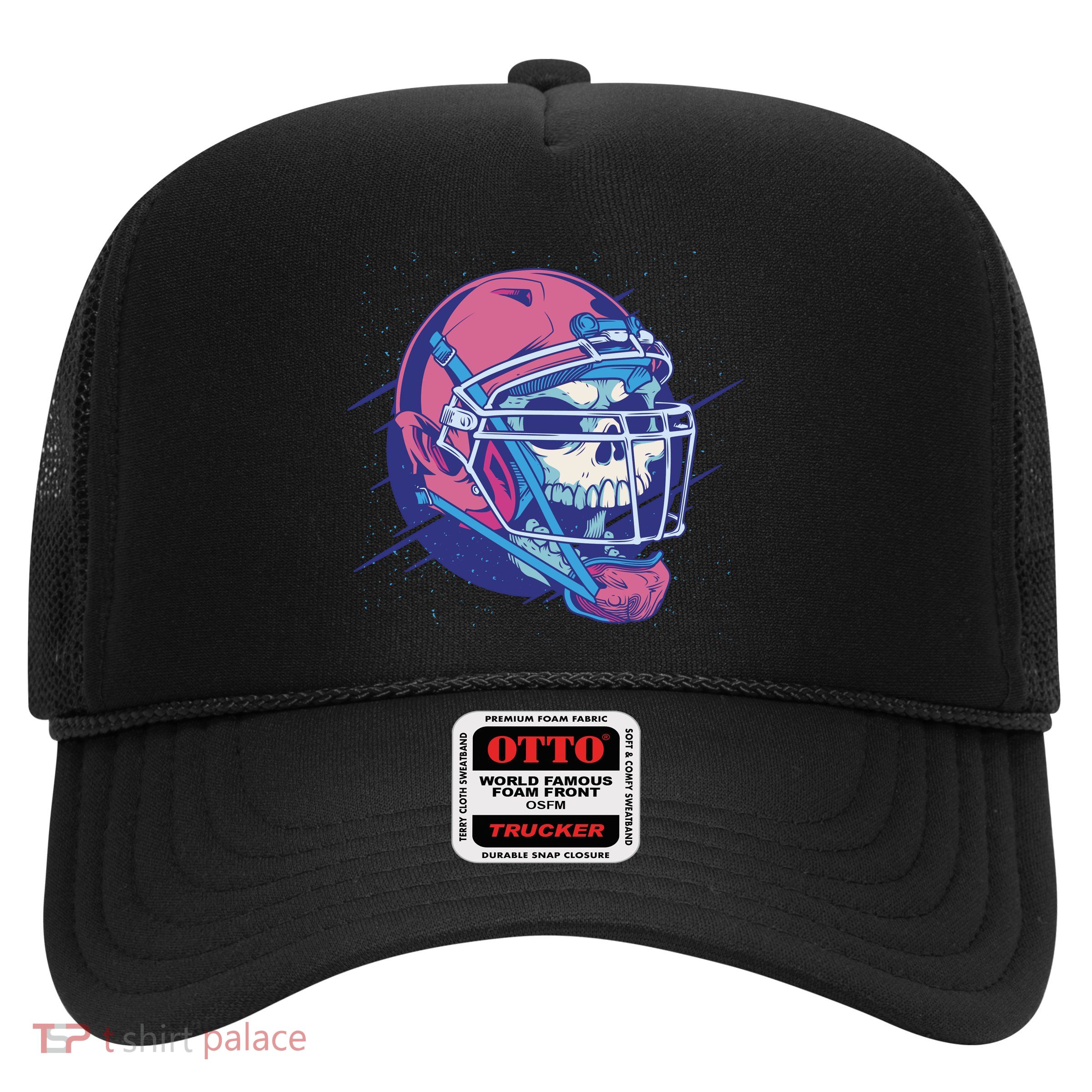 Skull Football Player Trucker Hat