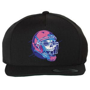 Skull Football Player Wool Snapback Cap