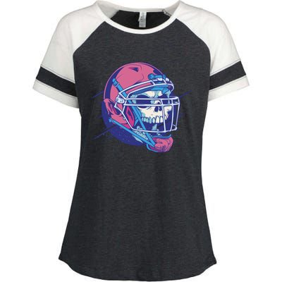 Skull Football Player Enza Ladies Jersey Colorblock Tee