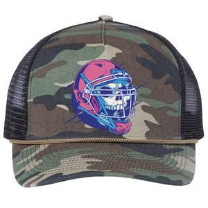 Skull Football Player Retro Rope Trucker Hat Cap