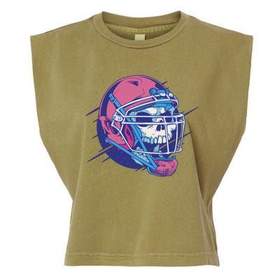 Skull Football Player Garment-Dyed Women's Muscle Tee