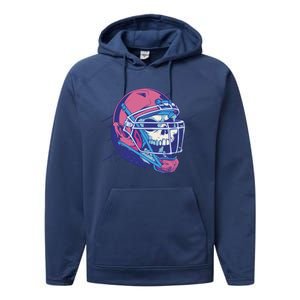 Skull Football Player Performance Fleece Hoodie