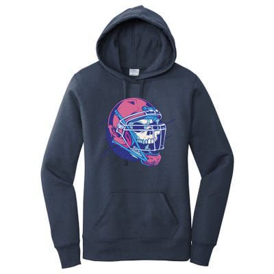 Skull Football Player Women's Pullover Hoodie