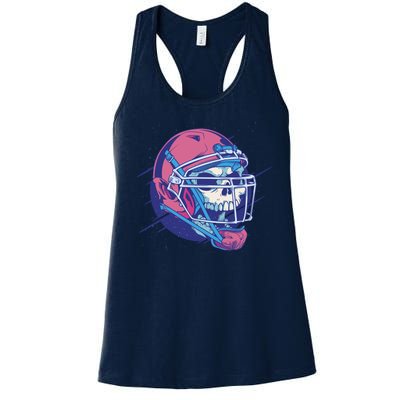 Skull Football Player Women's Racerback Tank