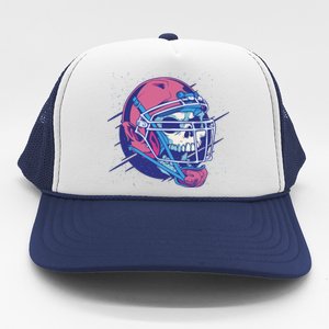 Skull Football Player Trucker Hat