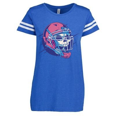 Skull Football Player Enza Ladies Jersey Football T-Shirt