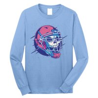 Skull Football Player Long Sleeve Shirt