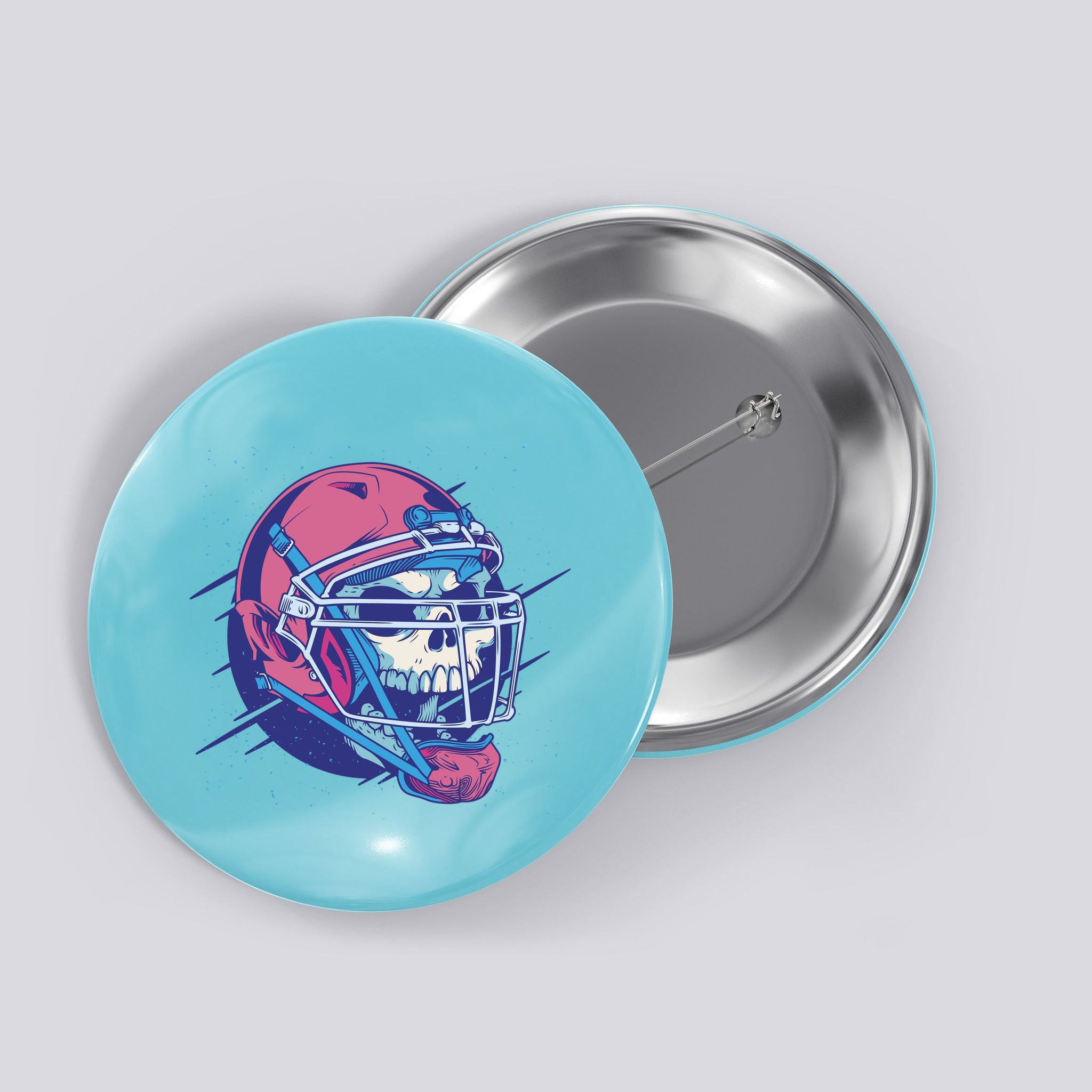 Skull Football Player Button