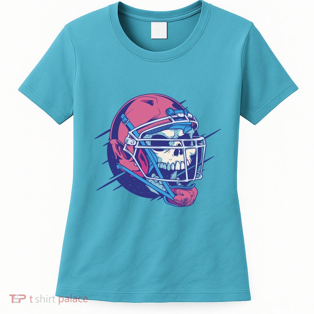 Skull Football Player Womens T-Shirt