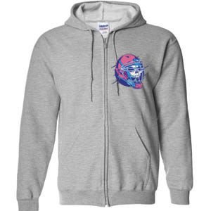 Skull Football Player Full Zip Hoodie