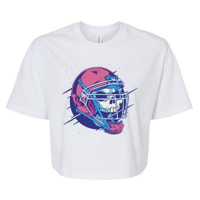 Skull Football Player Bella+Canvas Jersey Crop Tee