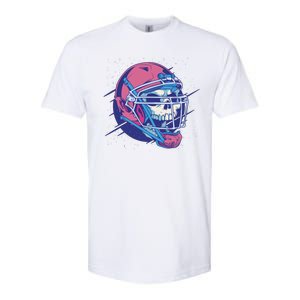 Skull Football Player Softstyle CVC T-Shirt