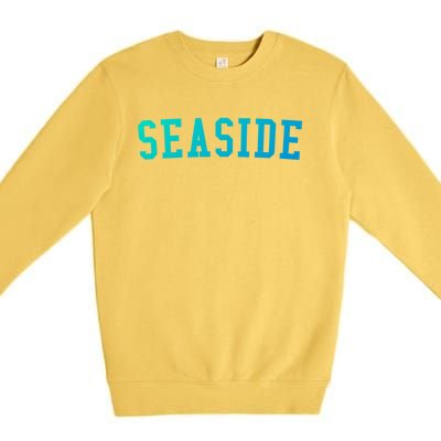 Seaside Florida Prep Block Lettering Vintage Style Gift Premium Crewneck Sweatshirt