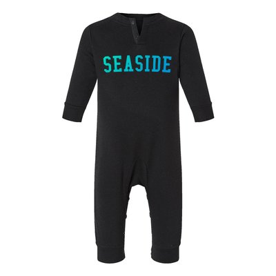 Seaside Florida Prep Block Lettering Vintage Style Gift Infant Fleece One Piece