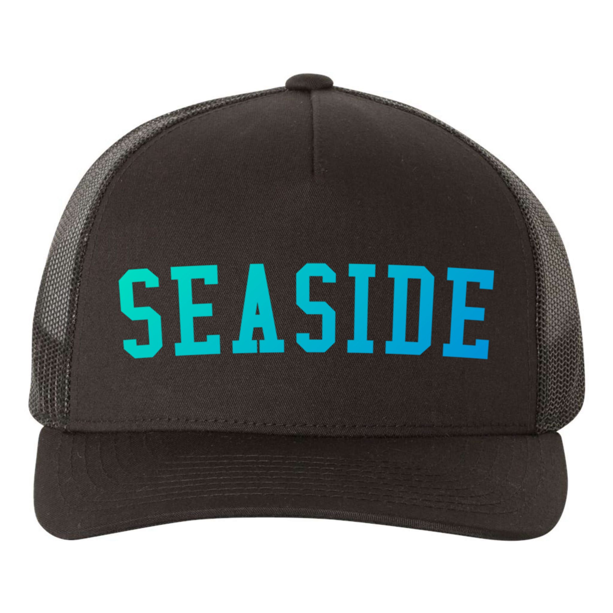 Seaside Florida Prep Block Lettering Vintage Style Gift Yupoong Adult 5-Panel Trucker Hat