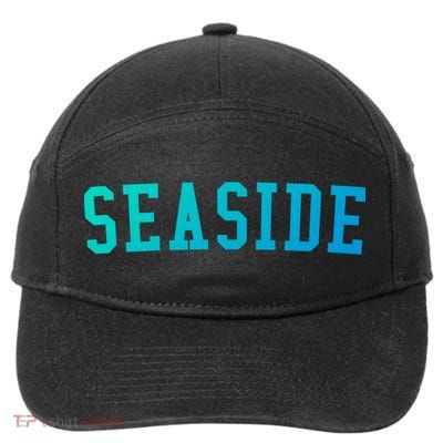 Seaside Florida Prep Block Lettering Vintage Style Gift 7-Panel Snapback Hat