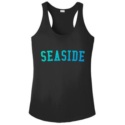 Seaside Florida Prep Block Lettering Vintage Style Gift Ladies PosiCharge Competitor Racerback Tank