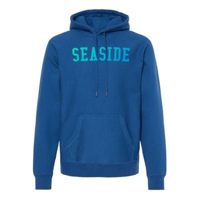 Seaside Florida Prep Block Lettering Vintage Style Gift Premium Hoodie