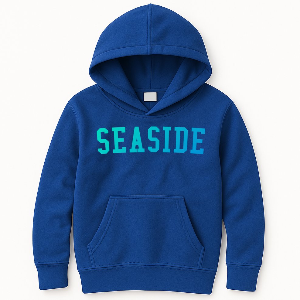 Seaside Florida Prep Block Lettering Vintage Style Gift Kids Hoodie