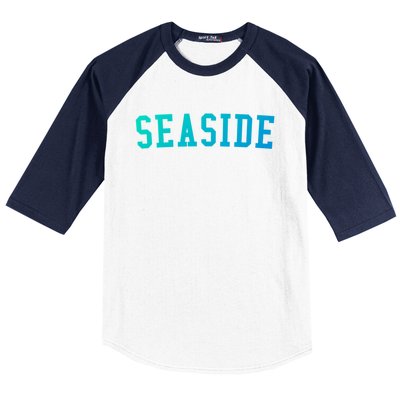 Seaside Florida Prep Block Lettering Vintage Style Gift Baseball Sleeve Shirt