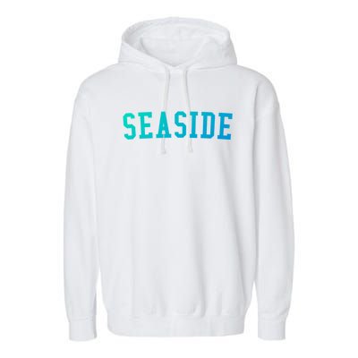 Seaside Florida Prep Block Lettering Vintage Style Gift Garment-Dyed Fleece Hoodie