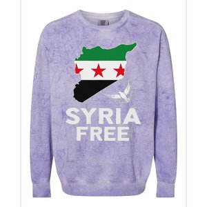 Syria Free Patriotic Syrian Map Liberation Peace Unity Home Colorblast Crewneck Sweatshirt