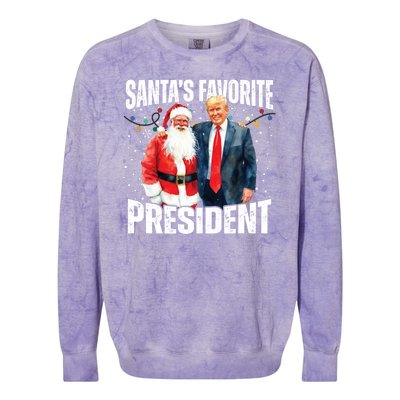 Santas Favorite President Trump 2024 Colorblast Crewneck Sweatshirt