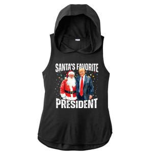 Santas Favorite President Trump 2024 Ladies PosiCharge Tri-Blend Wicking Draft Hoodie Tank