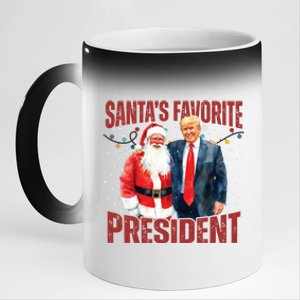 Santas Favorite President Trump 2024 11oz Black Color Changing Mug