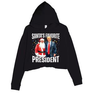 Santas Favorite President Trump 2024 Crop Fleece Hoodie