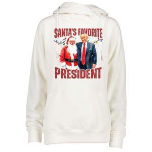 Santas Favorite President Trump 2024 Womens Funnel Neck Pullover Hood