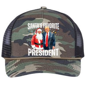 Santas Favorite President Trump 2024 Retro Rope Trucker Hat Cap