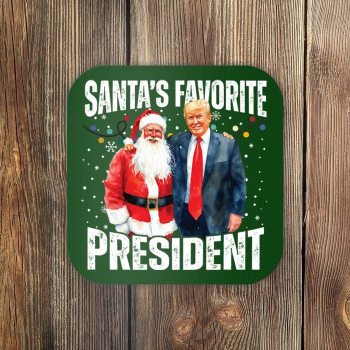 Santas Favorite President Trump 2024 Coaster