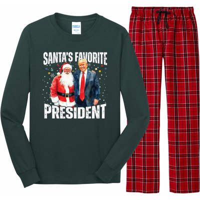 Santas Favorite President Trump 2024 Long Sleeve Pajama Set