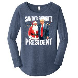 Santas Favorite President Trump 2024 Women's Perfect Tri Tunic Long Sleeve Shirt