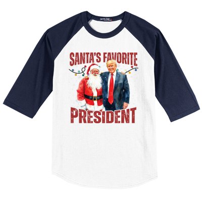 Santas Favorite President Trump 2024 Baseball Sleeve Shirt