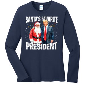 Santas Favorite President Trump 2024 Ladies Long Sleeve Shirt