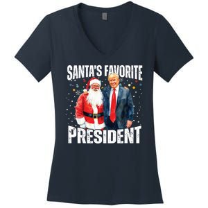 Santas Favorite President Trump 2024 Women's V-Neck T-Shirt