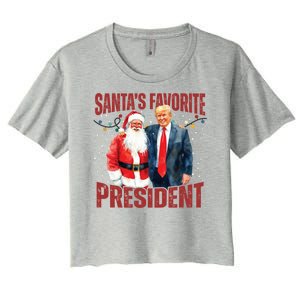 Santas Favorite President Trump 2024 Women's Crop Top Tee