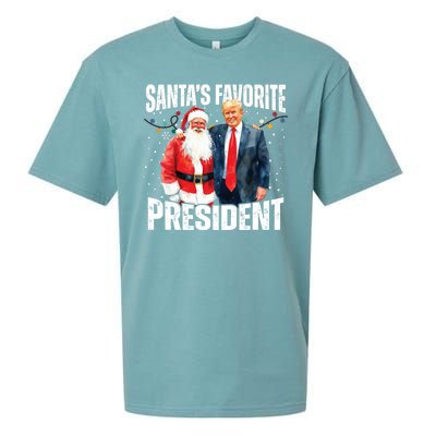 Santas Favorite President Trump 2024 Sueded Cloud Jersey T-Shirt