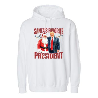 Santas Favorite President Trump 2024 Garment-Dyed Fleece Hoodie