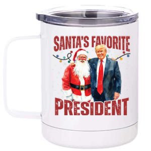 Santas Favorite President Trump 2024 12 oz Stainless Steel Tumbler Cup